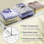 8 Pack Shelf Dividers for Wire Shelves, Acrylic Clear Closet Organizers and Storage for Sweater, Shirts, Bookshelf Handbags Separators Dividers for Closet Organization in Bedroom/Kitchen/Office/Pantry