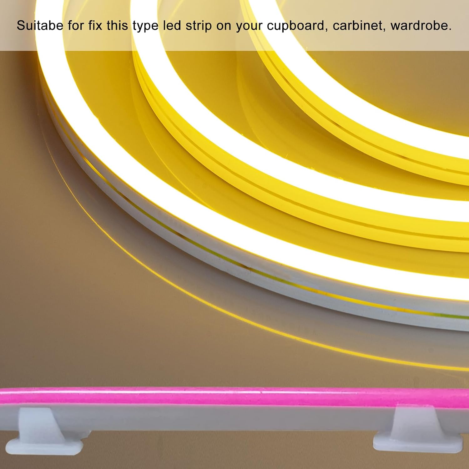 MECCANIXITY Waterproof LED Strip Mounting Clips Holder Mounting Bracket Support Fixing Clamps Fit 5mm to 6mm Silicone LED Strip Lighting, Translucent Pack of 30