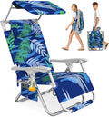 Suteck Zero Gravity Beach Chair with Canopy, Backpack Beach Chairs for Adults, Lightweight Adjustable Reclining Beach Chair with Shade, Folding Lay Flat Chair for Beach Poolside Outdoor