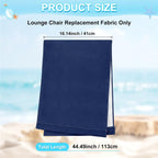 M METERXITY Beach Sling Chair Replacement Canvas, 16x44.5 Inch Folding Lounge Chair Fabric for Beach/Sunbathing/Courtyard/Garden, Outdoor Furniture Cloth [Dark Blue, Only Replacement]