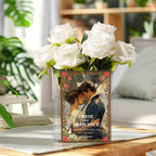 Alpharan Pride and Prejudice Inspired Book Vase, Flower Vases for Tables | Acrylic Book-Shaped Flower Vase,Bookshelf Decor,Book Lovers Book Club Gifts,Jane Austen Gifts, Birthday Gifts for Women Mom