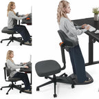 Newtral Standing Mate Chair, 6-in-1 Ergonomic Standing Desk Chair, Adjustable Sit Stand Lean Perch Saddle Stool with Flip Backrest, Dynamic Posture Support & Built-in Anti-Fatigue Design, MT-M-DG