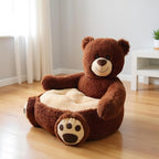 Plush Bean Bag Chair Comfy Reading Small Couch Cozy Floor Chairs Bedroom Chairs Cute Cartoon Mini Armrest Sofa Seat Animal Shaped Cushion Room Decoration 50cm / 45cm / 50cm (Dark Brown)