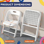 Giggle & Play 2 Pack of Kids Folding Chair with Backrest - Lightweight, Portable Toddler Chair for Indoor, Outdoor, Playroom & Classroom (White)