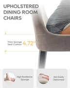 Dining Chairs Set of 4 – Extra Wide & Padded Fabric Dining Chairs with Solid Wood Legs, High-Density Foam Cushion, Mid-Back Modern Kitchen Chairs for Comfortable Everyday Use