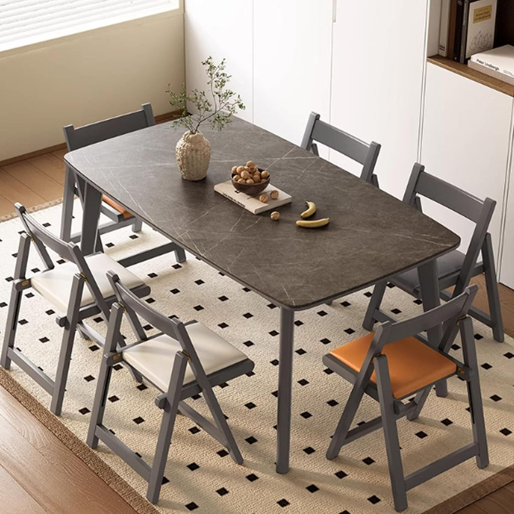JSWHYBD Light Weight Folding Chair Wooden Folding Chair A-Frame Structure Stable and Durable Leather Seat Cushion Suitable for Parties Home and Office Use(White+Off-White)