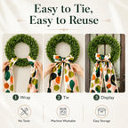 Spring Fall Wreath Sash 2 Pack - Monogrammed Spring Sash Wreath for Front Door - 57" Outdoor Wreath Sashes for Monogram Garland Ribbon - Xmas Decor Accessories for Wedding Party Wall Cabinet