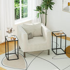 Garden 4 you Glass Side Table, Rectangle End Table with Metal Frame, Modern Bedside Table for Office, Bedroom, Living Room, Study, Small Spaces, Easy Assembly, 15.75 * 11.81 * 20.87 Inches, Black