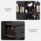 72" Farmhouse Pantry Cabinet, Large Wood Kitchen Storage Cabinet with 2 Sliding Barn Doors & 3 Drawers, Adjustable Shelves, Particle Board for Dining Room, Bathroom, Living Room (Black)