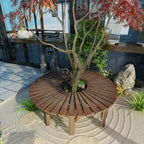 Patio Benches for Outdoors Outdoor Garden Solid Wood Tree Bench Flower Rack Park Chair Long Stool Garden Benches for Outdoors
