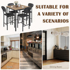 EROMMY Dining Table Set for 4, Modern Kitchen Table and Chairs with PU Leather Upholstery, Wood Dining Table with Chairs for Small Space, Dining Room, Brown