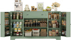 HITHOS 54" Buffet Cabinet with Storage, Modern Kitchen Buffet Sideboard with Drawer, Wood Coffee Bar Station with Adjustable Shelves, Kitchen Storage Cabinet for Living Room, Green