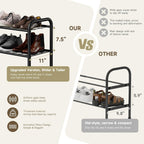 Shoe Rack,Long Shoe Organizer for Closet,Wide Shoe Storage for Entryway,4 Tier Sturdy Metal Free Standing Shoe Shelf