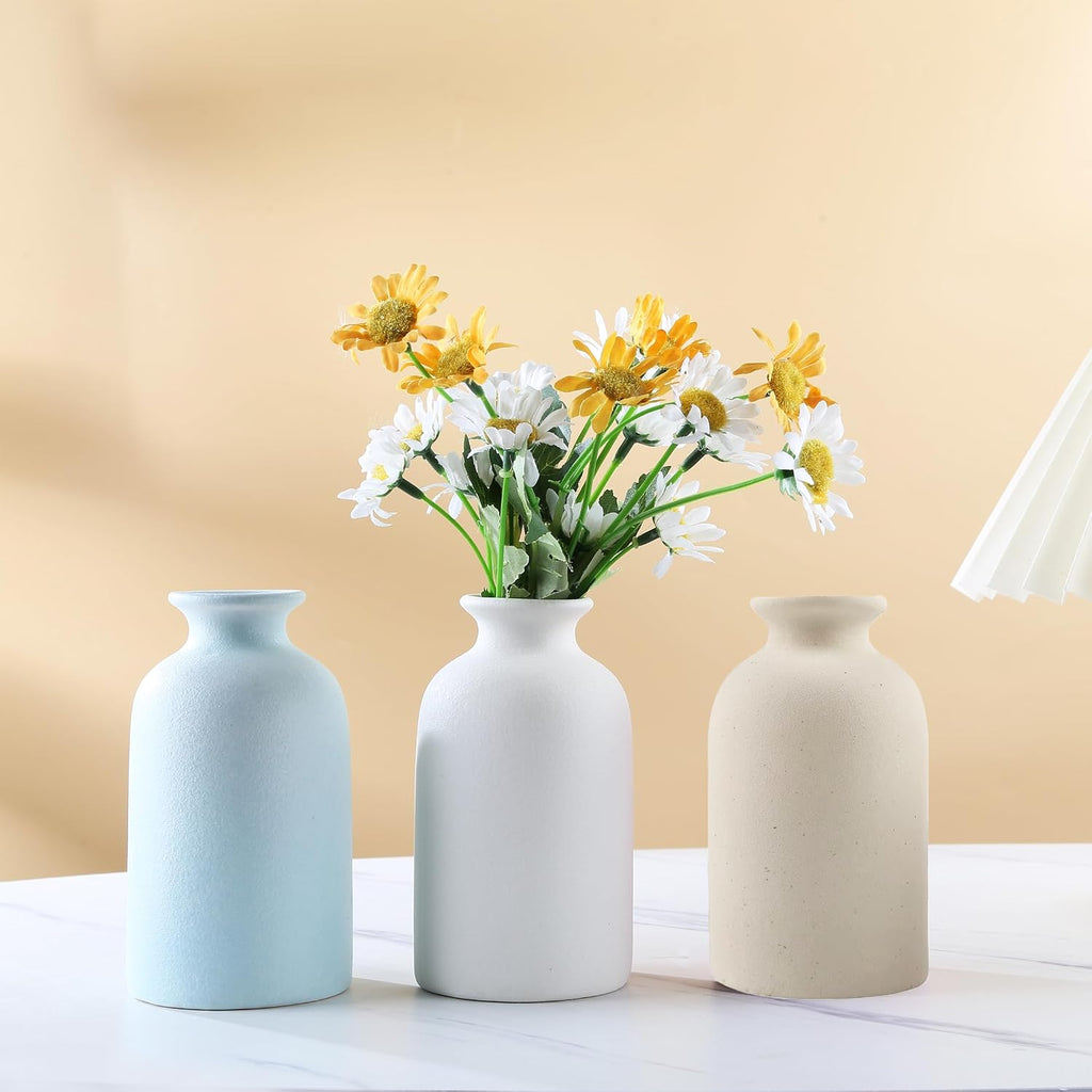 Blue Small Ceramic vase Dry Flower Vases for Home Decor Bohe vase Dried Flowers Home, Living Room,Modern, Minimalist,Centerpieces Office Desk Best Decoration(S Blue)