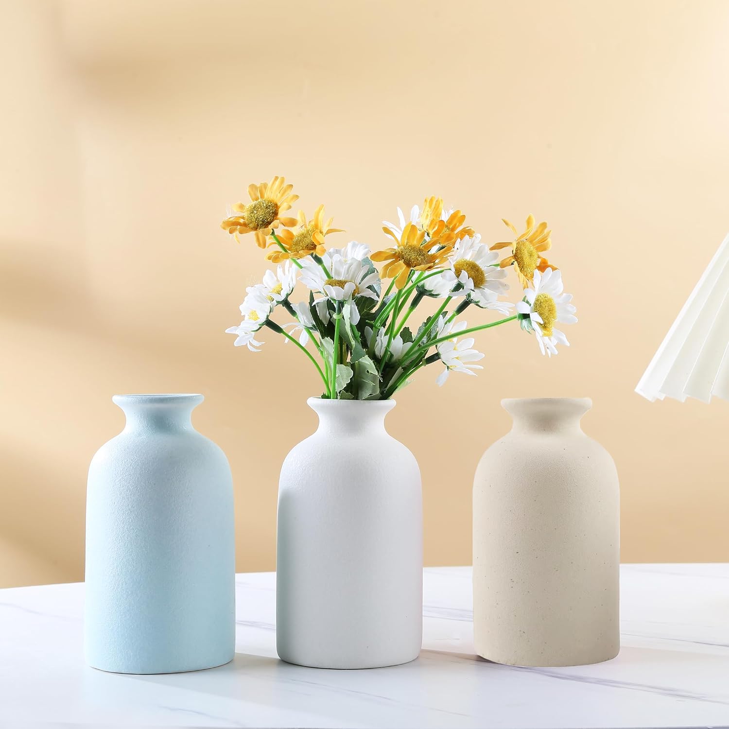 Blue Small Ceramic vase Dry Flower Vases for Home Decor Bohe vase Dried Flowers Home, Living Room,Modern, Minimalist,Centerpieces Office Desk Best Decoration(S Blue)