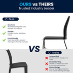 EMMA + OLIVER Home and Office Black Sled Base Stack Chair with Air-Vent Back - Guest Chair