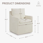 KISLOT Upholstered Dining Chairs Set of 4, Washable Cover Modren Deskchair with 4 Casters & Hidden Storage for Dining Room, Living Room, Home Office, Beige, 4 Box