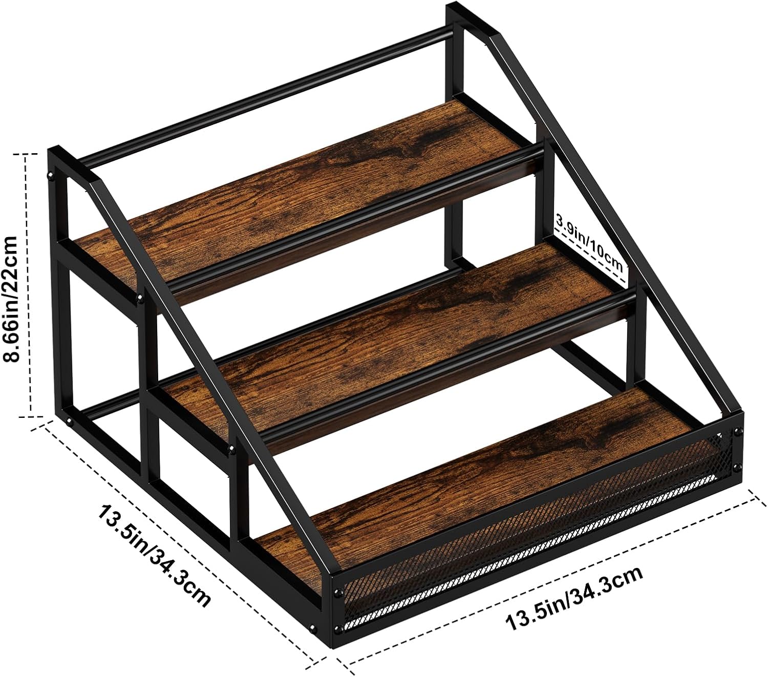 B4Life 2 Pack 3-Tier Liquor Bottle Display Shelf Bar Shelves for Liquor Bottles,Retro Liquor Shelf for Bar Liquor Whiskey, Spirits