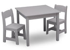 Delta Children MySize Kids Wood Table and Chair Set (2 Chairs Included) - Ideal for Arts & Crafts, Snack Time & More - Greenguard Gold Certified, Grey, 3 Piece Set