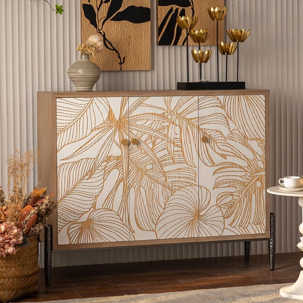 Entryway Cabinet Retro Carved Living Room Decoration Porch Cabinet Home Fashion Dining Sideboard Kitchen Storage Cabinet Sideboard Storage Cabinet
