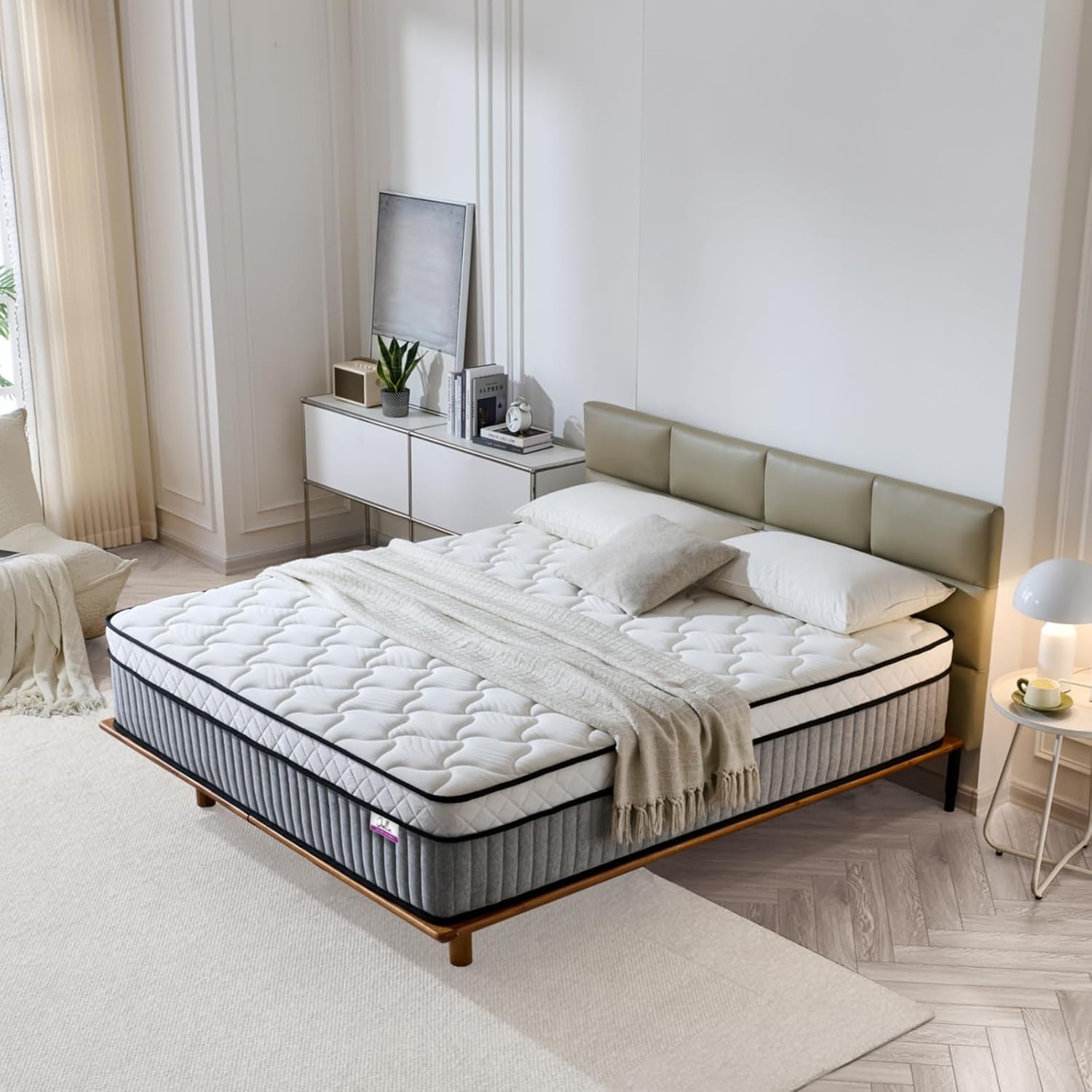 Omblix Full Size Mattress, 12 Inch Full Mattress,Hybrid Mattresses in a Box with Memory Foam and Individual Pocketed Coil,CertiPUR-US,Medium Firm & Pressure Relief