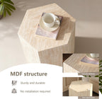 Hexagonal Side Table with 3 Anti-Slip Mat, Side Table Nightstand for Living Room, Bedroom,Sofa, 15.75" L x 13.58" W x 18.90" H, No Assembly Required,DSS