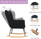 KROFEM Comfort Rocking Chair for Nursery,Anti-Tip Glider with 440 Lb Limit and Breathable Cotton Cover,Grey
