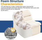 38" Bean Bag Chair with Ottoman, Big Corduroy Chaise Lounge Chairs for Adults, Tufted Upholstered Lazy Sofa for Living Room, Bedroom, Balcony, Beige