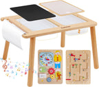 Joylike Sensory Table with Busy Boards for Toddlers 1-3, 7-in-1 Drawing and Activity Table with 4 Busy Boards, 2 Storage Bins & Paper Roll, Educational Learning Gifts for 1 2 3 4 5 Year Old Boys Girls