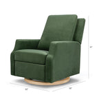 Namesake Crewe Nursery Glider Recliner w/ 360° Swivel Green | GREENGUARD Certified Glider Rocking Chair for Nursery & Living Room Manual Recline & Swivel Glide