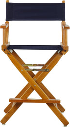 Casual Home 24" Director's Chair Honey Oak Frame-with Navy Canvas, Counter Height