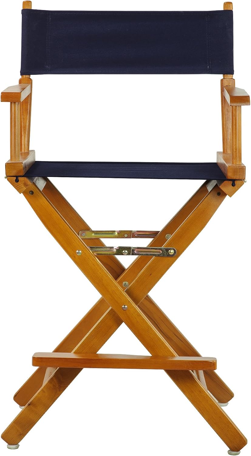 Casual Home 24" Director's Chair Honey Oak Frame-with Navy Canvas, Counter Height