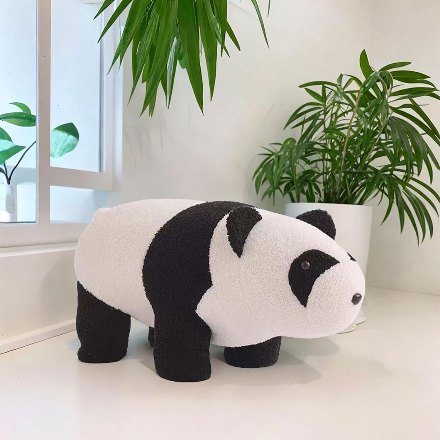 Animal Shaped Foot Stool, Foot Rest, Bedside Children Stool, Soft Padded Cushion Small Footstool Ottoman for Home Entryway Bedroom Playroom, Panda