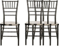 Set of 4 Black Stackable Chiavari Chairs, Modern Dining Chair, Accent Chair, PP Ghost Chairs for Outdoor Banquet Wedding Party Event Reception