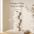 White Ceramic Flower Vases Table Decor Heart Shaped Vase Centerpiece | Nordic Heart Shaped Vases Minimalist Decorative Vase for Table Centerpiece Wedding Dining Living Room Office House Decoration