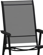 Flash Furniture Paladin Black Outdoor Folding Patio Sling Chair with Black Frame (2 Pack)