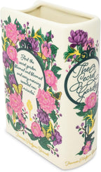 Steel Mill & Co Original Large Book-Shaped Decorative Vase, Ceramic Vases for Home Decor, Cute Bookshelf Decor, Unique Vase for Book Lovers (The Secret Garden - Collector's Edition)