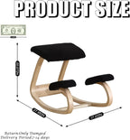 Adjustable Ergonomic Kneeling Chair with Padded Seat and Backrest, Posture Correcting Knee Chair for Office Desk, Comfortable Floor Sitting Alternative (Black)
