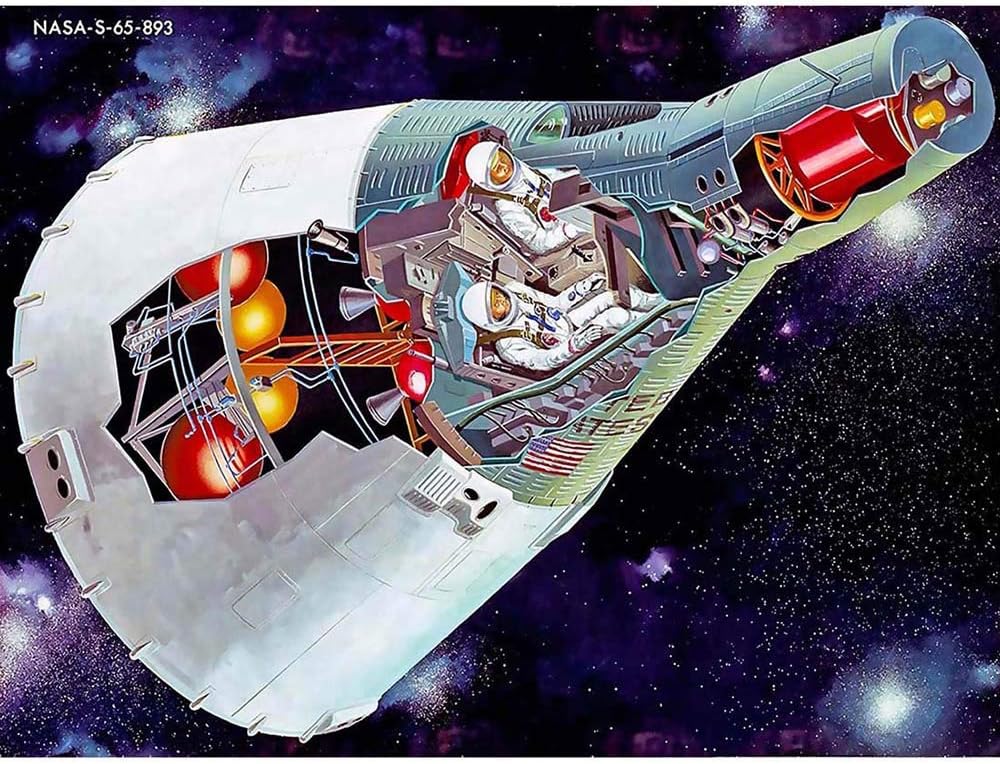 Wee Blue Coo Drawing Nasa 1965 Project Gemini Unframed Wall Art Print Poster Home Decor Premium