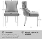 Velvet Dining Chairs Set of 4, Upholstered Tufted Backrest Sillas de Comedor, Luxurious Dining Chairs with Stainless Steel Legs, Modern Seating for Kitchen, Bedroom & Living Room