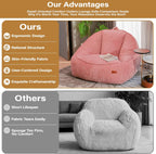 Bean Bag Chair, Cozy Fluffy Beanbag Chairs with Filler for Teens and Kids, Floor Lazy Sofa for Living Room Gaming & Reading (S-Rose)