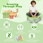 Costzon Sensory Chair, 360° Sit & Swivel Autistic Children Sensory Toy w/Non-Slip Metal Base for Training Body Coordination and Indoor Outdoor Use, Spinning Chair for Autistic Kids (Green,Cat Paw)
