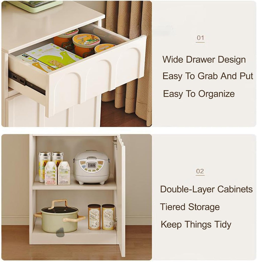 Kitchen Pantry Storage Cabinet with Drawer, Tall Kitchen Storage Hutch Cabinet, Assembly Required, Coffee Bar Workstation, for Dining Room, Living Room(White,170x50cm/66.9x19.7in)