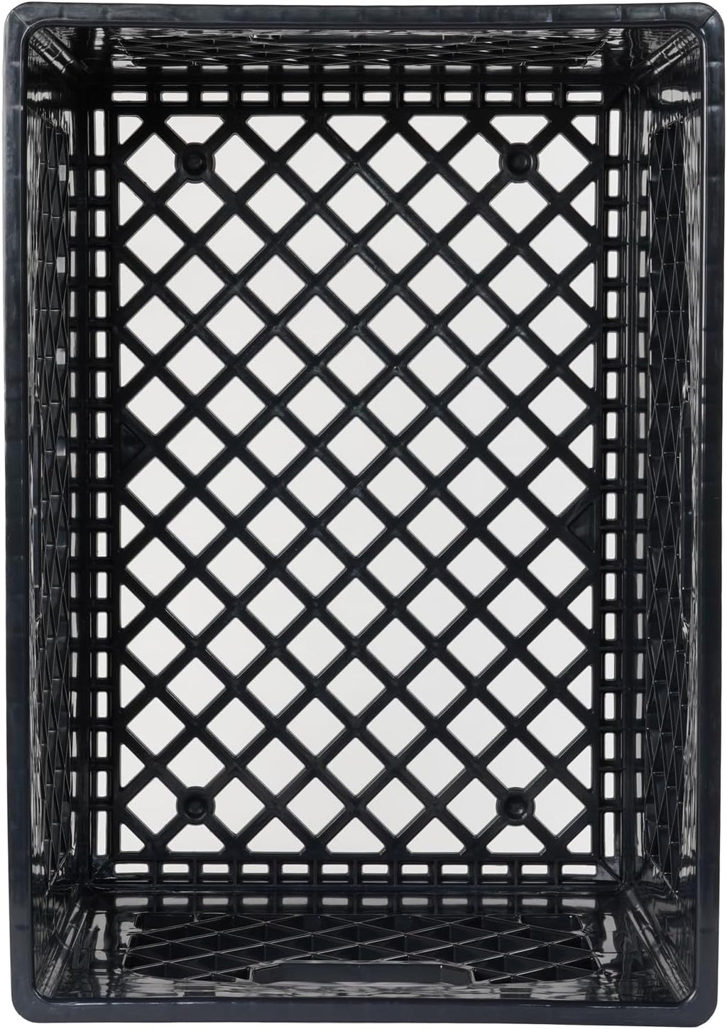 Stackable Milk Crates, 3 Pack, Kitchen Work Commercial Garage Totes, 24 Quart, Heavy Duty Plastic, Black, 19" L x 13" W 11" H