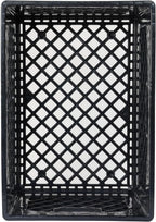 Stackable Milk Crates, 3 Pack, Kitchen Work Commercial Garage Totes, 24 Quart, Heavy Duty Plastic, Black, 19" L x 13" W 11" H