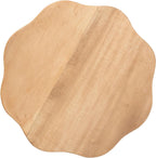 Bali & pari Sino Acacia Wood Multipurpose Accent Stool - Sculptural End Table with Wavy Tripod Base for Living Room, Bedroom or Dining Room