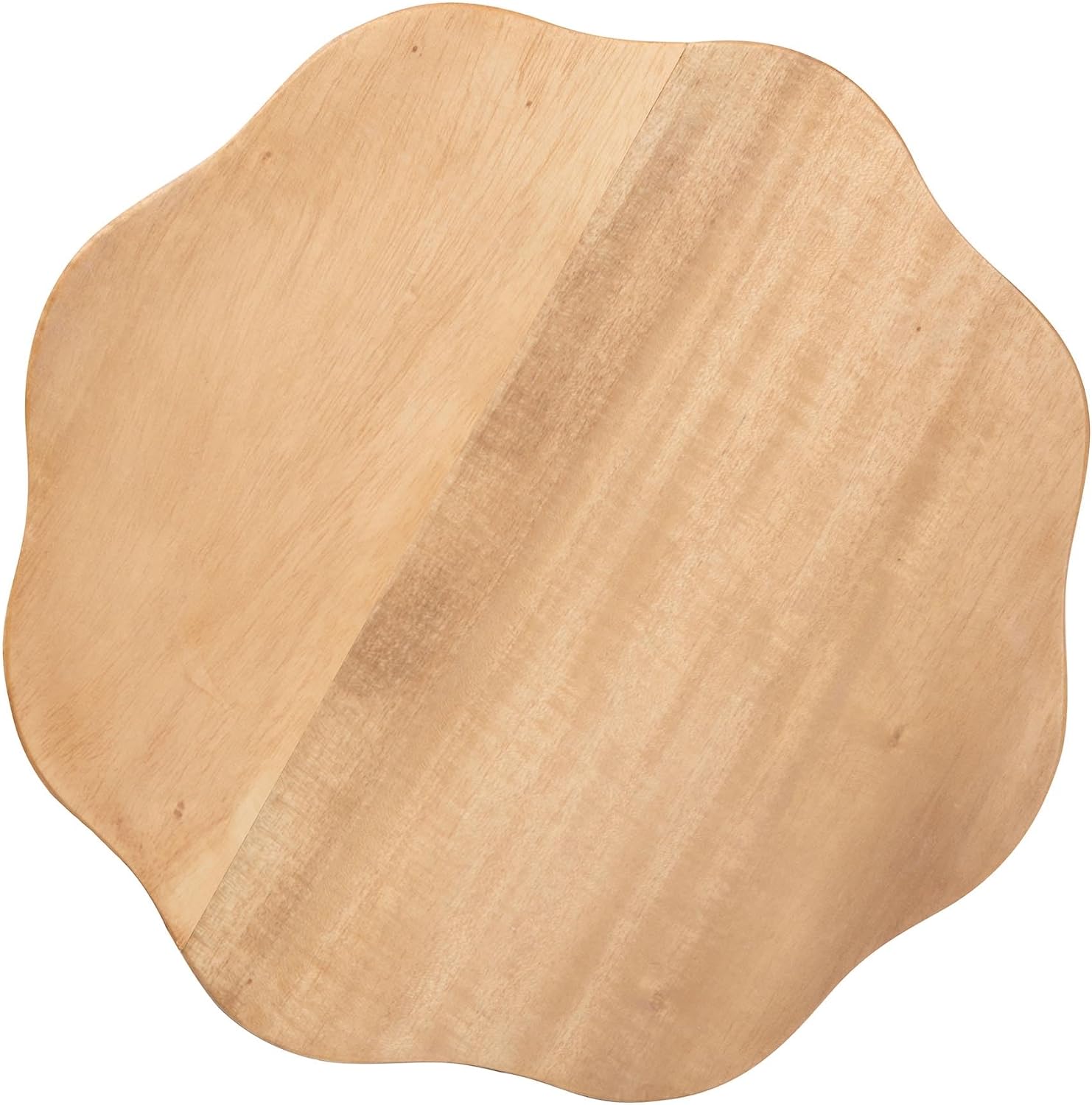 Bali & pari Sino Acacia Wood Multipurpose Accent Stool - Sculptural End Table with Wavy Tripod Base for Living Room, Bedroom or Dining Room