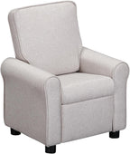 Olive & Opie Jordan Kids/Toddler Push Back Recliner Chair, Lounge Sofa for Boys & Girls Ages 3 and Up, Soft Upholstery, Greige