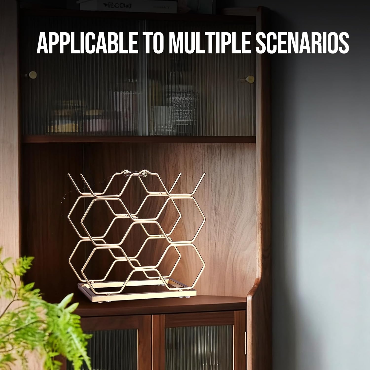 Small Wine Racks Countertop (8 Bottle Capacity),Metal Wine Bottle Holder Modern Gold for Home Kitchen Bar,Tabletop Wine Rack for Cabinet, Pantry, Wine Bottle Storage