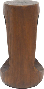 ø11.6'' Side Table End Table for Living Room, Modern Farmhouse Countryside Style, Magnesium Oxide & Lightweight Concrete Material for Indoor & Outdoor, No Assembly, Wood Grain, Antique Brown